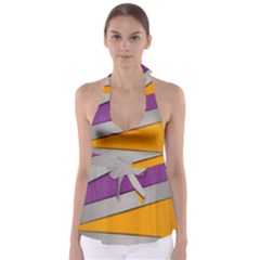 Colorful Geometry Shapes Line Green Grey Pirple Yellow Blue Babydoll Tankini Top by Mariart