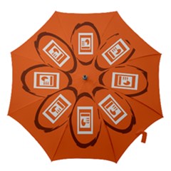 Circles Orange Hook Handle Umbrellas (large)
