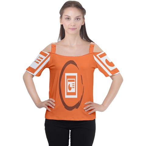 Circles Orange Women s Cutout Shoulder Tee by Mariart