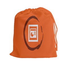 Circles Orange Drawstring Pouches (xxl) by Mariart