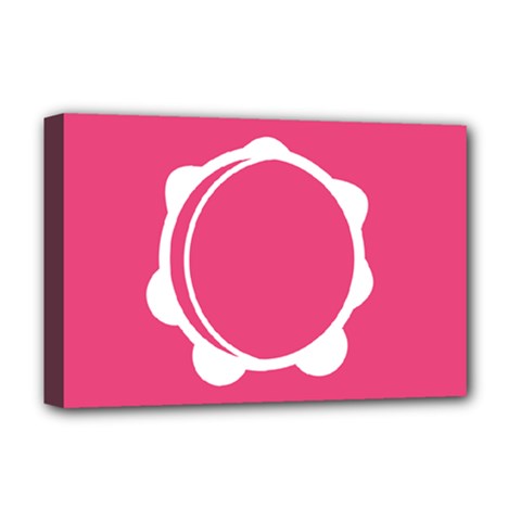 Circle White Pink Deluxe Canvas 18  X 12  