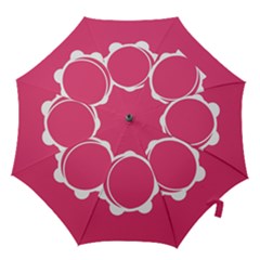 Circle White Pink Hook Handle Umbrellas (medium) by Mariart