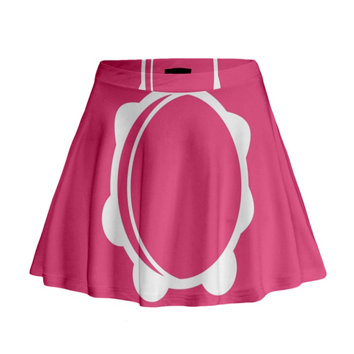 Circle White Pink Mini Flare Skirt