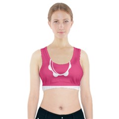 Circle White Pink Sports Bra With Pocket