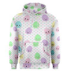 Egg Easter Smile Face Cute Babby Kids Dot Polka Rainbow Men s Pullover Hoodie by Mariart