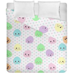 Egg Easter Smile Face Cute Babby Kids Dot Polka Rainbow Duvet Cover Double Side (california King Size) by Mariart