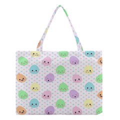 Egg Easter Smile Face Cute Babby Kids Dot Polka Rainbow Medium Tote Bag by Mariart