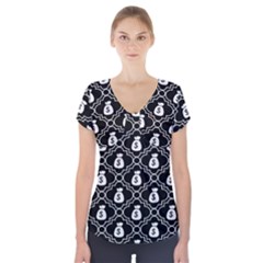 Dollar Money Bag Short Sleeve Front Detail Top by Mariart