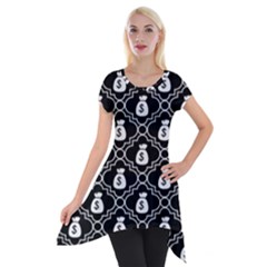 Dollar Money Bag Short Sleeve Side Drop Tunic