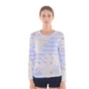 Flower Floral Sunflower Line Horizontal Pink White Blue Women s Long Sleeve Tee View1