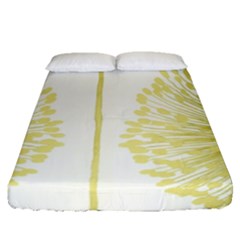 Flower Floral Yellow Fitted Sheet (queen Size) by Mariart