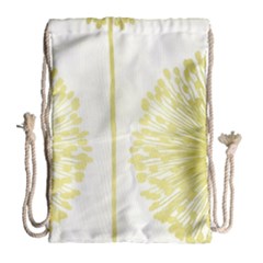 Flower Floral Yellow Drawstring Bag (large) by Mariart