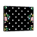 Flower Frame Floral Polkadot White Black Canvas 10  x 8  View1