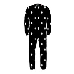 Flower Frame Floral Polkadot White Black Onepiece Jumpsuit (kids)