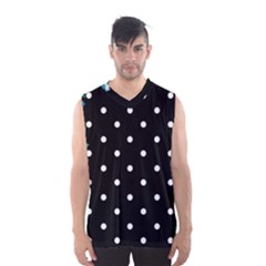 Flower Frame Floral Polkadot White Black Men s Basketball Tank Top by Mariart