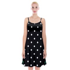 Flower Frame Floral Polkadot White Black Spaghetti Strap Velvet Dress by Mariart