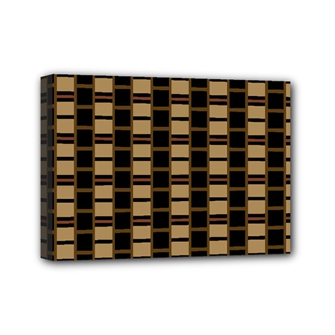 Geometric Shapes Plaid Line Mini Canvas 7  X 5  by Mariart