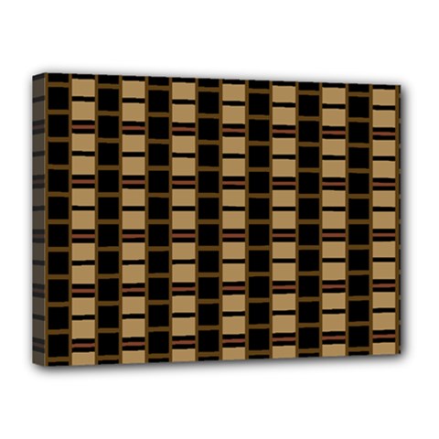 Geometric Shapes Plaid Line Canvas 16  X 12  by Mariart