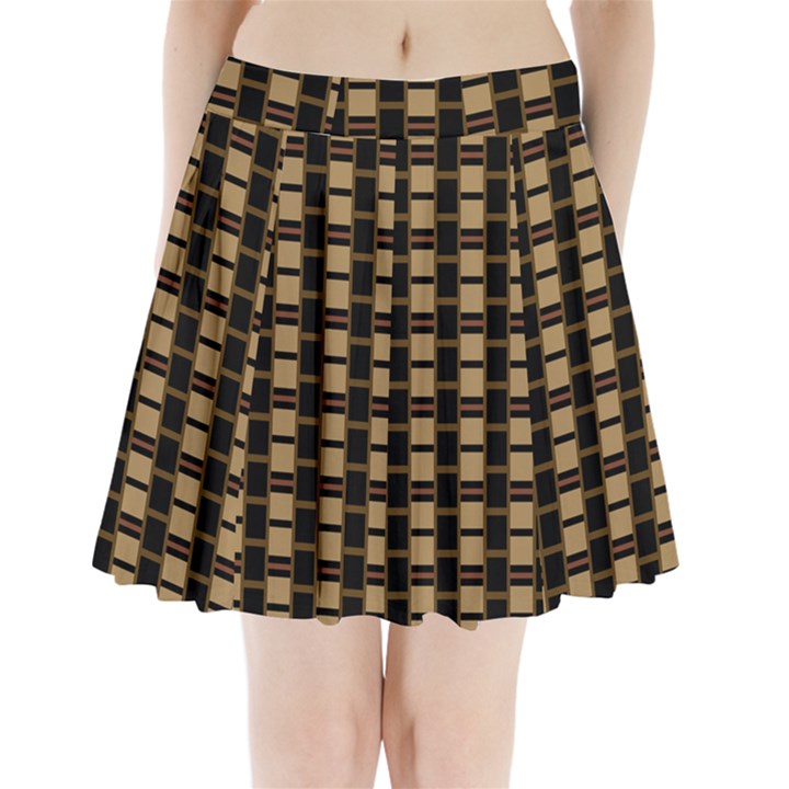 Geometric Shapes Plaid Line Pleated Mini Skirt