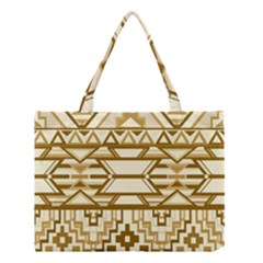 Geometric Seamless Aztec Gold Medium Tote Bag
