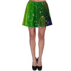 Geometric Shapes Letters Cubes Green Blue Skater Skirt by Mariart