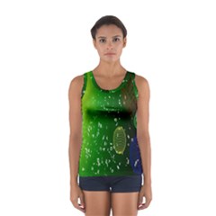 Geometric Shapes Letters Cubes Green Blue Women s Sport Tank Top  by Mariart