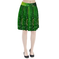 Geometric Shapes Letters Cubes Green Blue Pleated Skirt