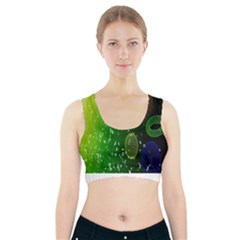 Geometric Shapes Letters Cubes Green Blue Sports Bra With Pocket by Mariart