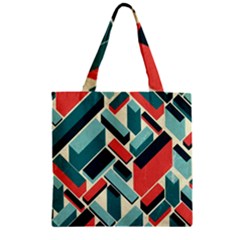 German Synth Stock Music Plaid Zipper Grocery Tote Bag