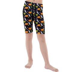 Ghost Pumkin Craft Halloween Hearts Kids  Mid Length Swim Shorts