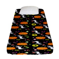 Ghost Pumkin Craft Halloween Hearts Fitted Sheet (Single Size)