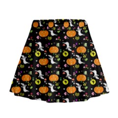 Ghost Pumkin Craft Halloween Hearts Mini Flare Skirt