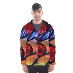 Graphic Shapes Experimental Rainbow Color Hooded Wind Breaker (men)