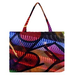 Graphic Shapes Experimental Rainbow Color Medium Zipper Tote Bag by Mariart