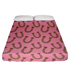 Horse Shoes Iron Pink Brown Fitted Sheet (queen Size)