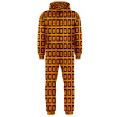 Halloween Squares Plaid Orange Hooded Jumpsuit (men) 