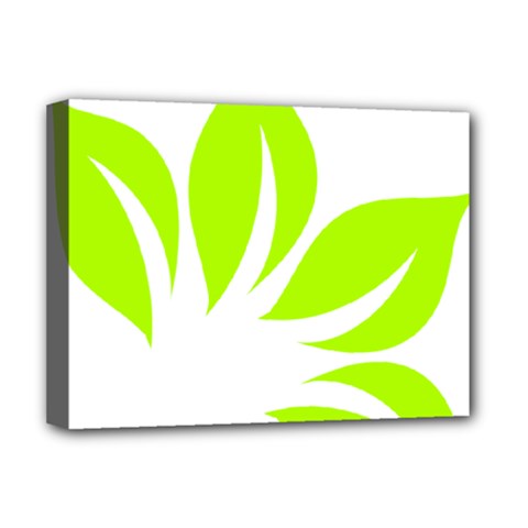 Leaf Green White Deluxe Canvas 16  X 12  