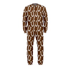 Horse Shoes Iron White Brown Onepiece Jumpsuit (kids) by Mariart