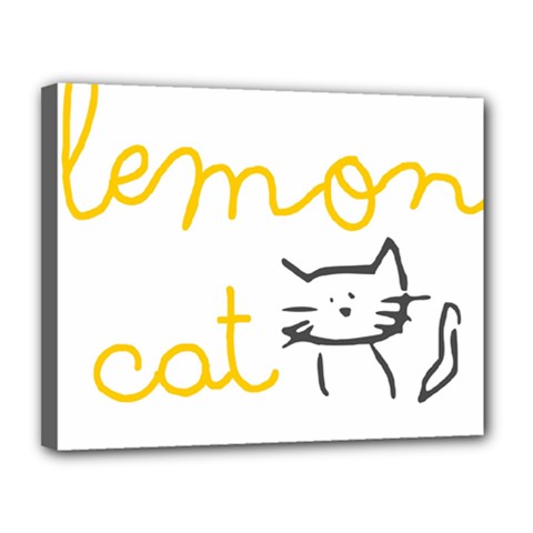 Lemon Animals Cat Orange Canvas 14  X 11 