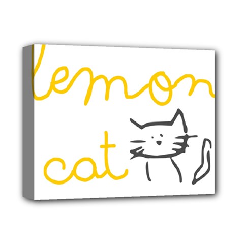 Lemon Animals Cat Orange Deluxe Canvas 14  X 11  by Mariart