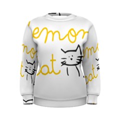 Lemon Animals Cat Orange Women s Sweatshirt