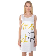 Lemon Animals Cat Orange Sleeveless Satin Nightdress by Mariart