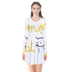 Lemon Animals Cat Orange Flare Dress