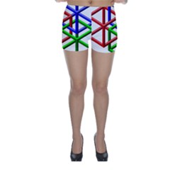 Impossible Cubes Red Green Blue Skinny Shorts