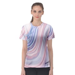 Marble Abstract Texture With Soft Pastels Colors Blue Pink Grey Women s Sport Mesh Tee