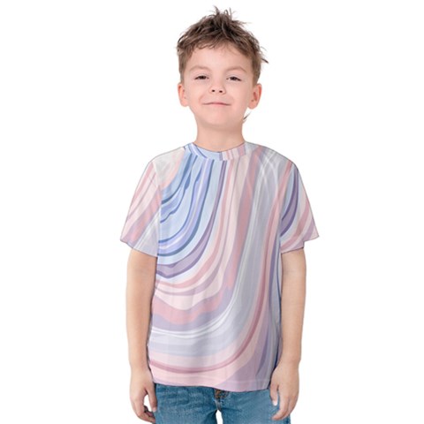 Marble Abstract Texture With Soft Pastels Colors Blue Pink Grey Kids  Cotton Tee by Mariart