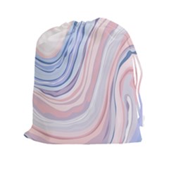 Marble Abstract Texture With Soft Pastels Colors Blue Pink Grey Drawstring Pouches (xxl) by Mariart