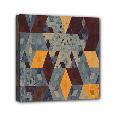 Apophysis Isometric Tessellation Orange Cube Fractal Triangle Mini Canvas 6  X 6  by Mariart