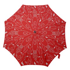 Moon Red Rocket Space Hook Handle Umbrellas (small) by Mariart