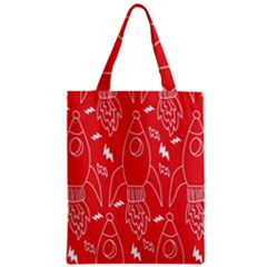 Moon Red Rocket Space Zipper Classic Tote Bag by Mariart